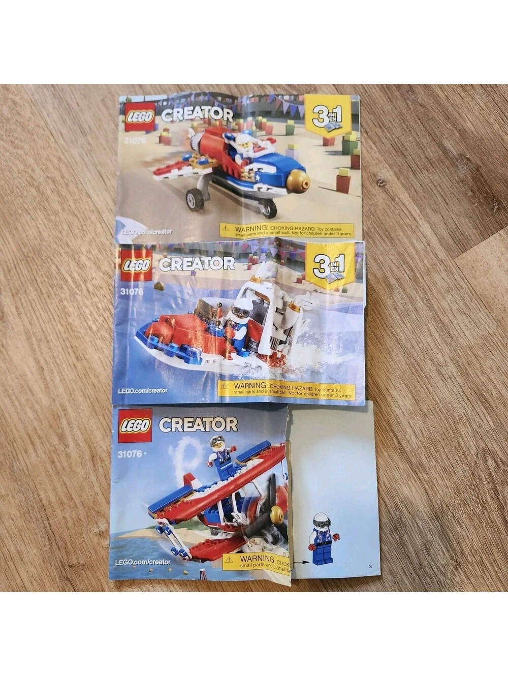 Lego Creator Manual Booklets Only 31076 Plane 31058 Dinosaur 31137 Dogs Lot of 8